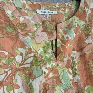 Floral Tie Front‎ Blouse Dolman Sleeve Women's Size M Lightweight